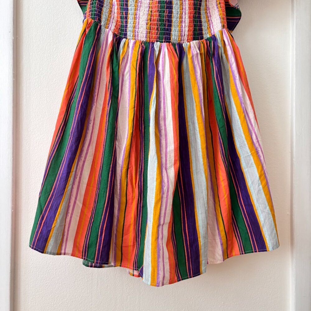 By Anthropologie Ruffle-Sleeve Open Back Striped Mini Dress - Picture 6 of 8